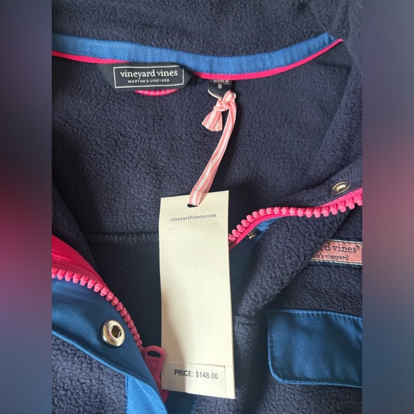 NWT Vineyard Vines 3/4 Fleece Zip/Button - Picture 3 of 3